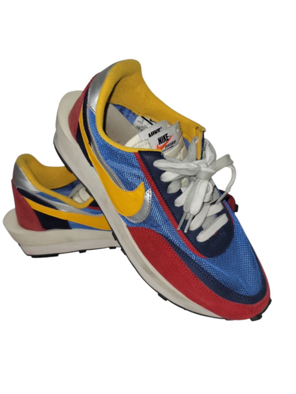 Nike sacai x LD Waffle Varsity Blue/Red/Red/Yellow Sneakers Shoes Size 12 Men's